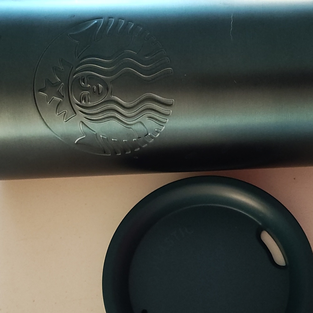Starbucks recycled stainless steel cup press fit lid blue 16oz
